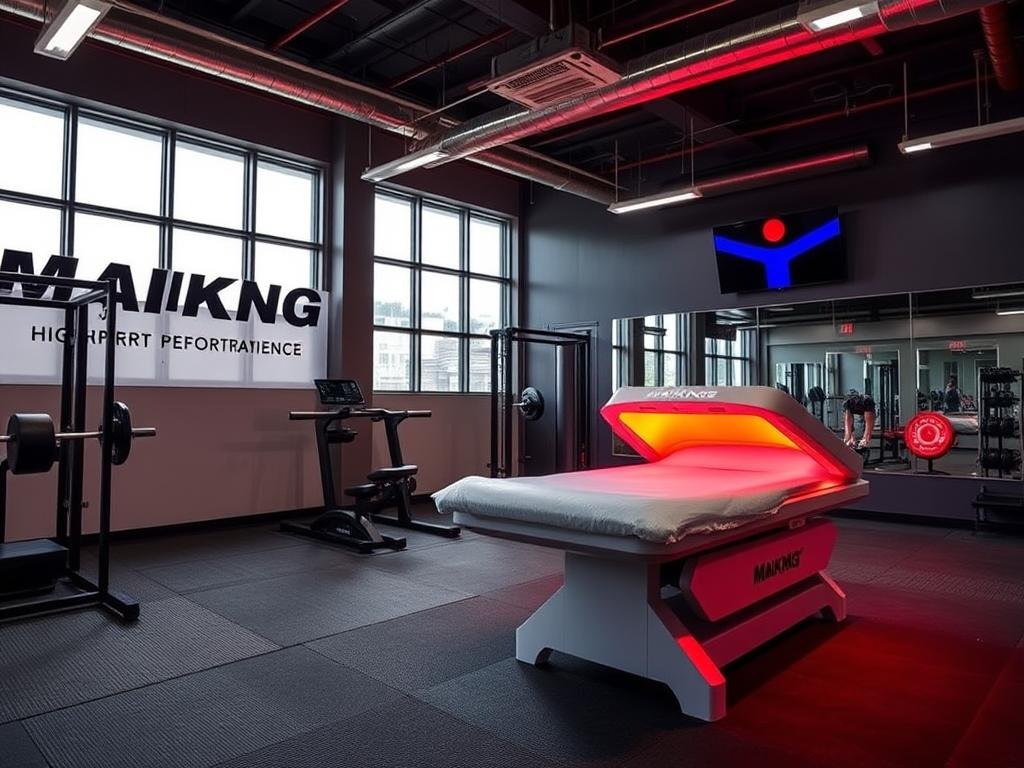 Athletic recovery center featuring MAIKONG red light therapy equipment