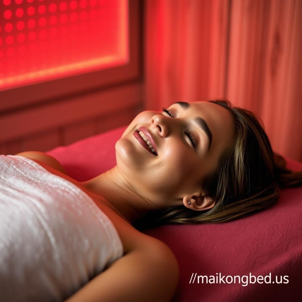 Client enjoying an infrared bed therapy session