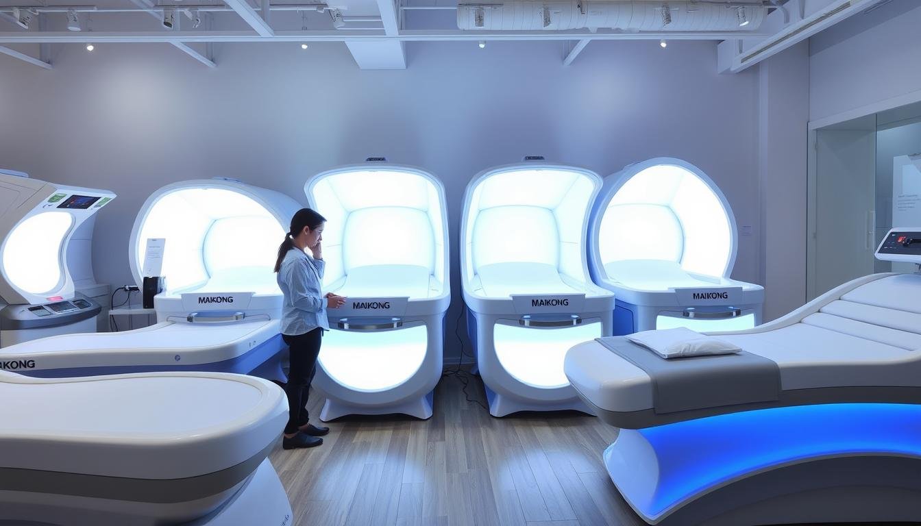 Comparison of different LED bed models in showroom setting