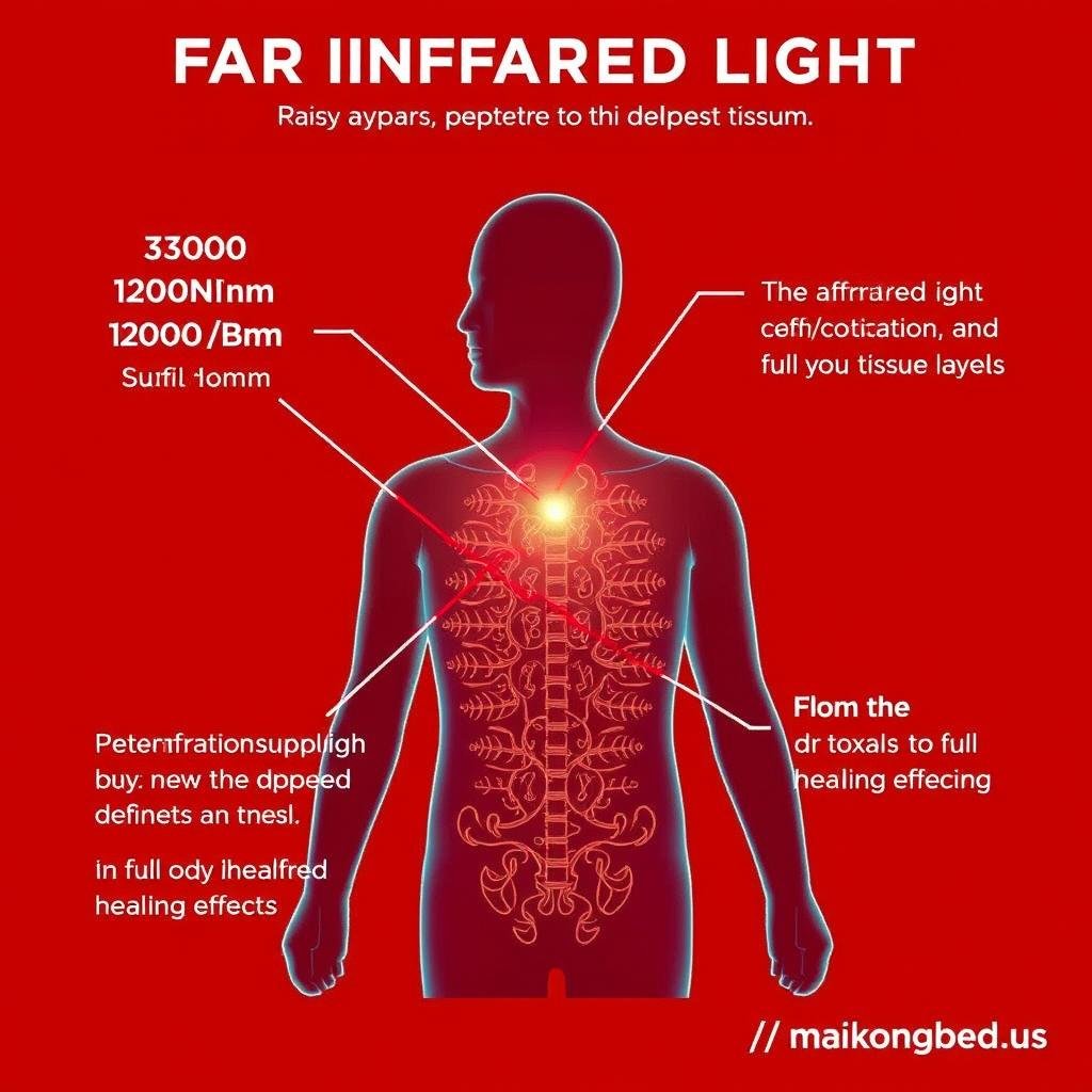 Far-infrared light penetration showing deep tissue and detoxification effects