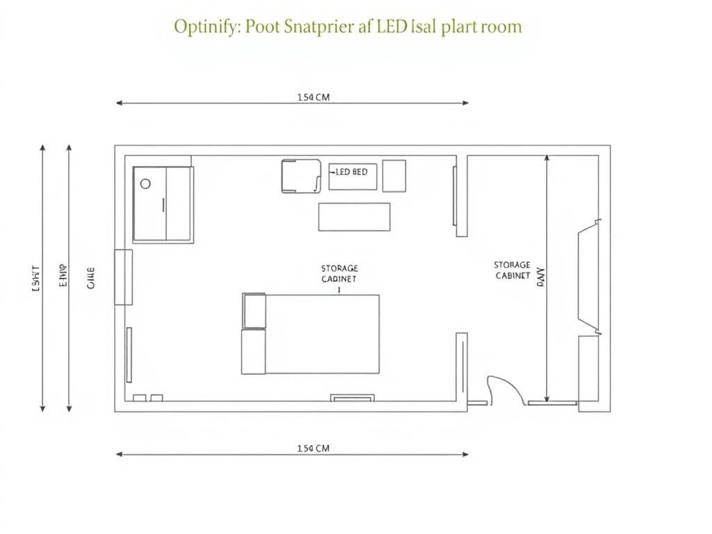 Floor plan layout for LED bed treatment room
