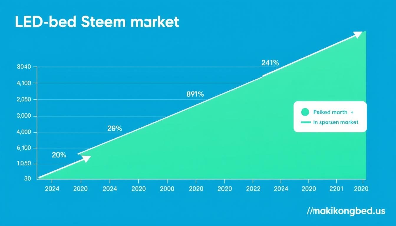 Graph showing LED bed market growth in the US