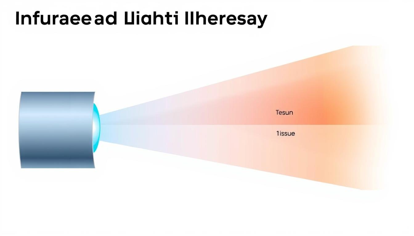 Infrared Bed technology diagram showing red and near-infrared light penetration depths