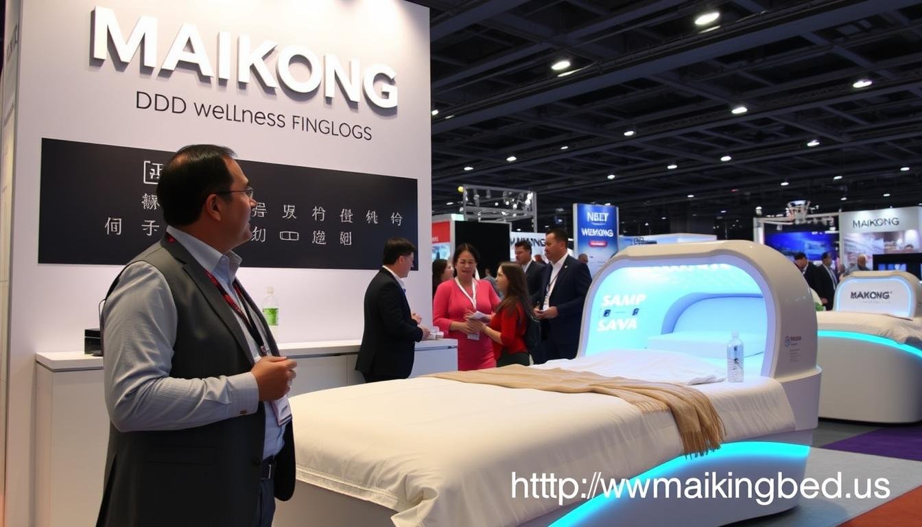 MAIKONG distributor presenting LED Bed technology at a wellness trade show