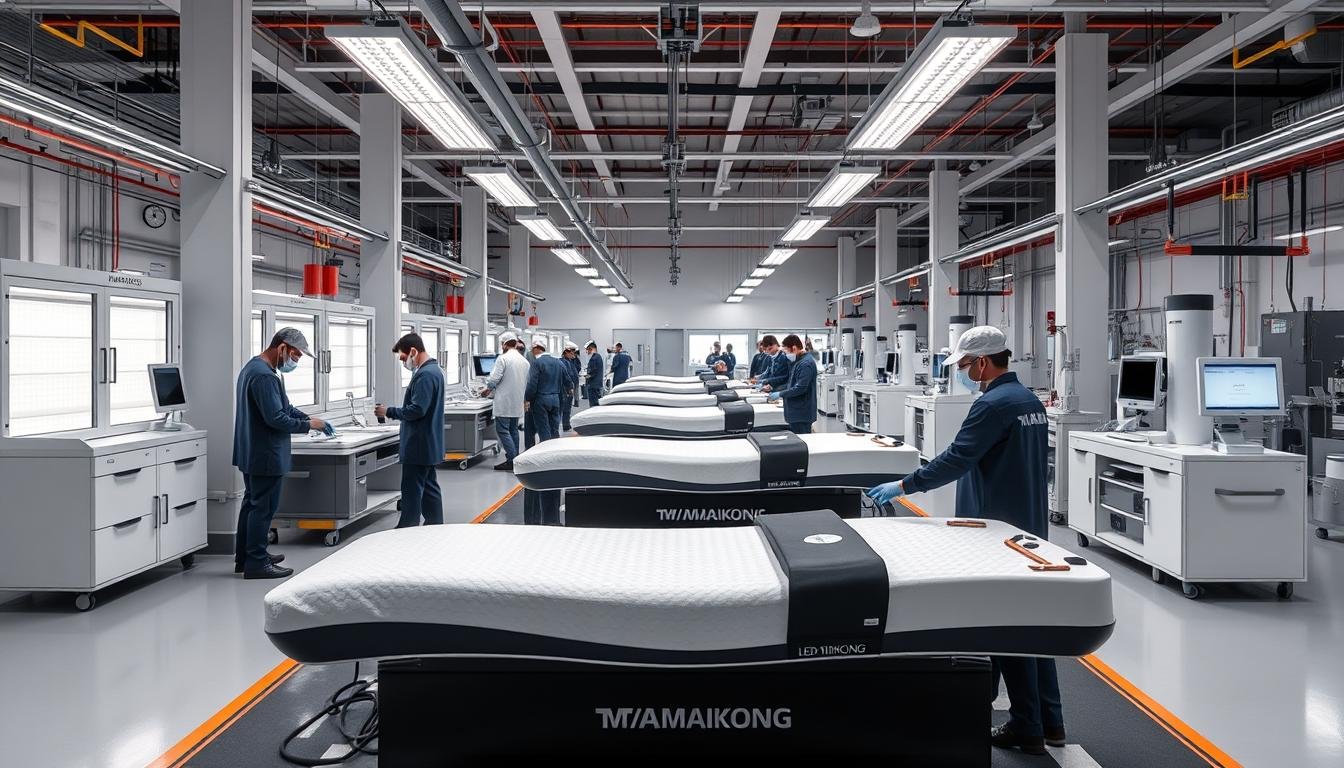 MAIKONG manufacturing facility producing LED beds