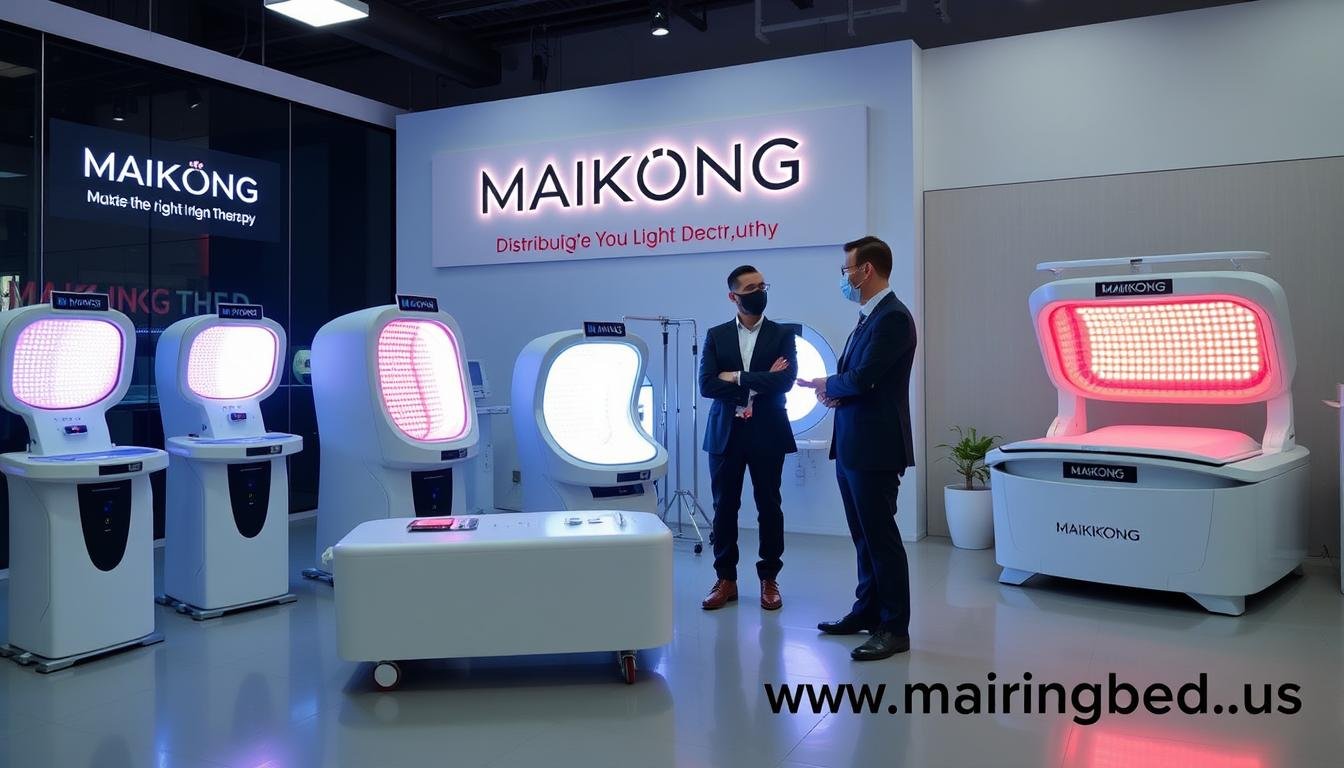 MAIKONG red light therapy product showroom with distributor meeting