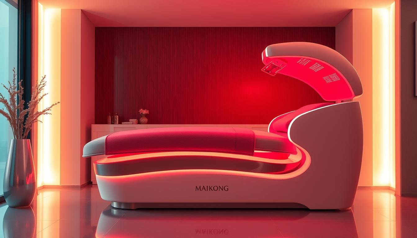MAIKONG's flagship Red Light Tanning Bed model with advanced features
