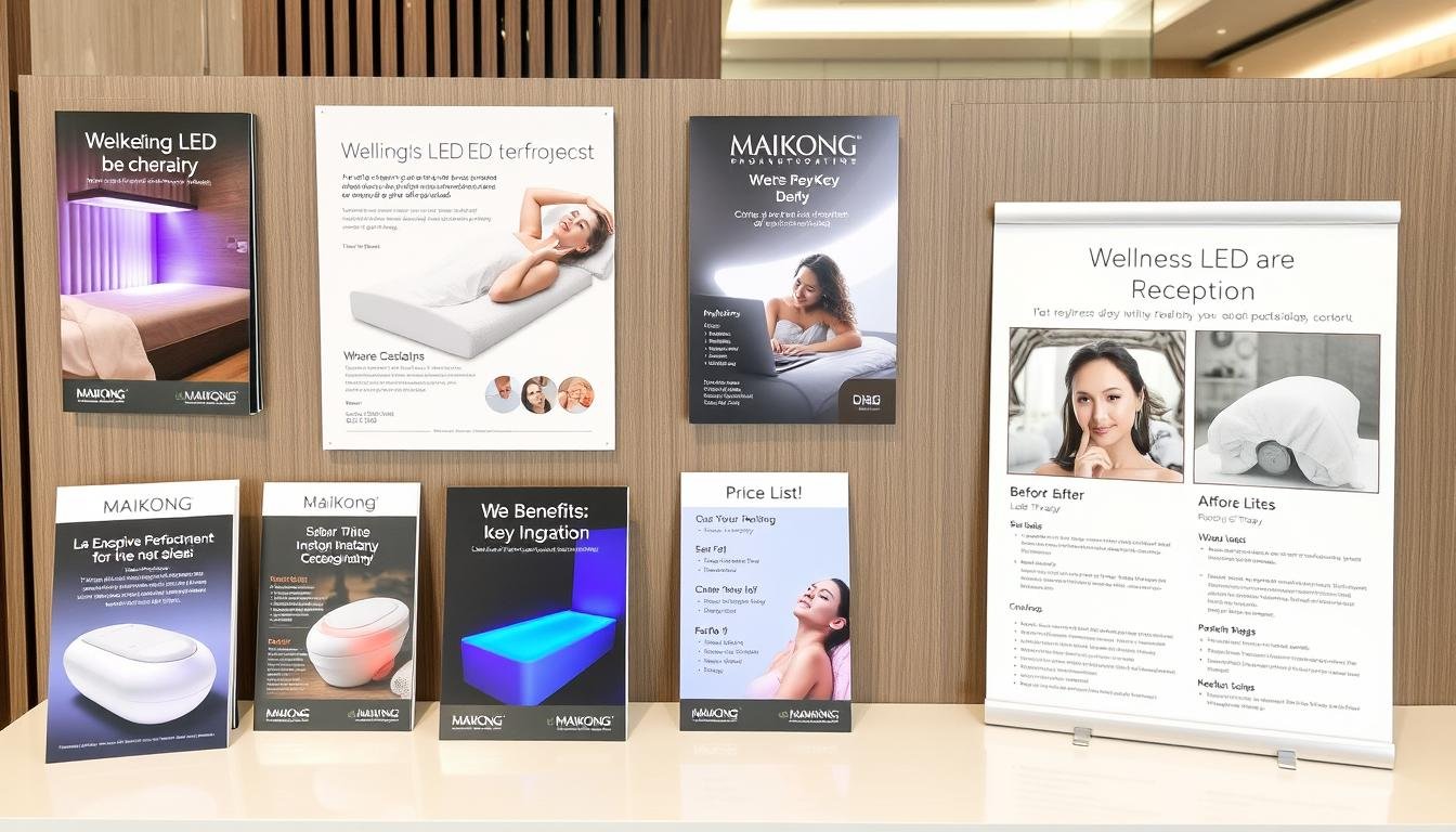 Marketing materials for LED bed therapy services