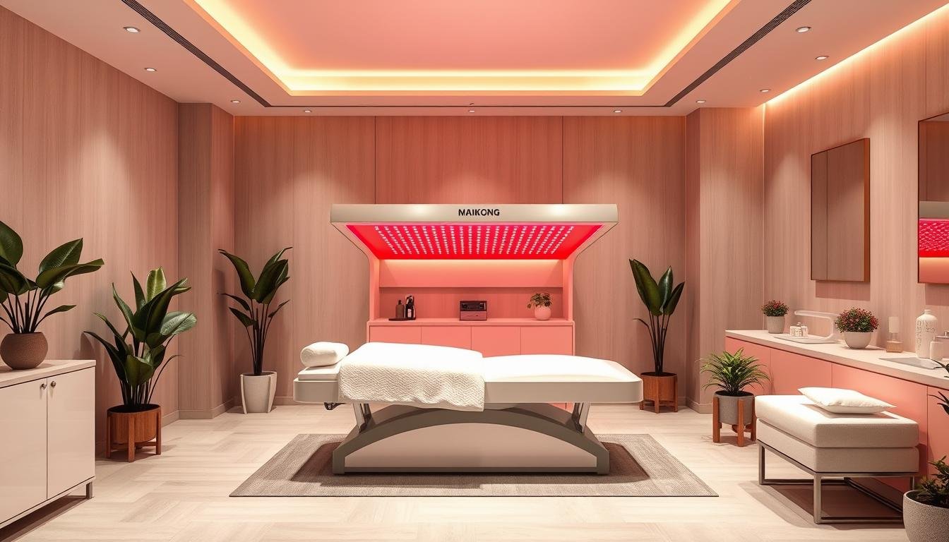Modern wellness center featuring MAIKONG Red Light Tanning Bed