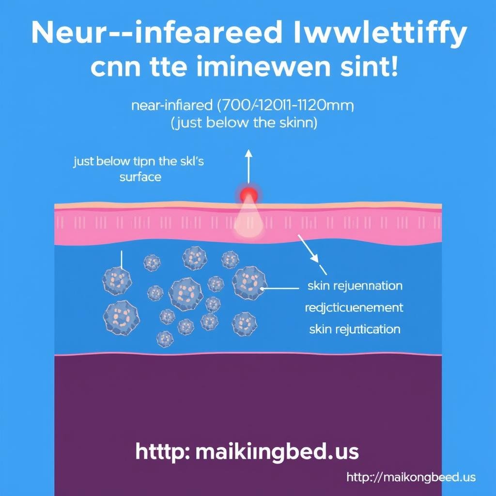 Near-infrared light penetrating skin diagram showing cellular effects