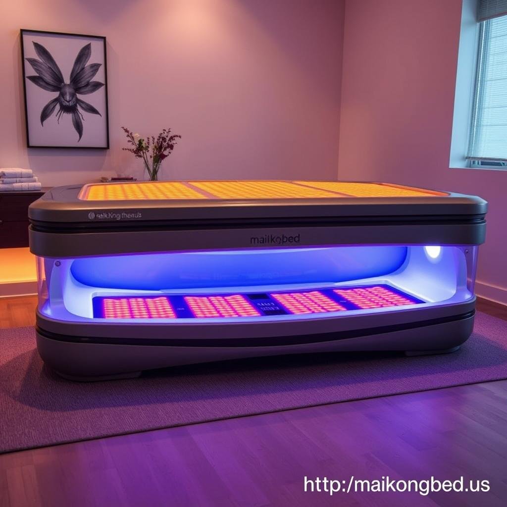 Near-infrared therapy bed showing deeper penetrating technology