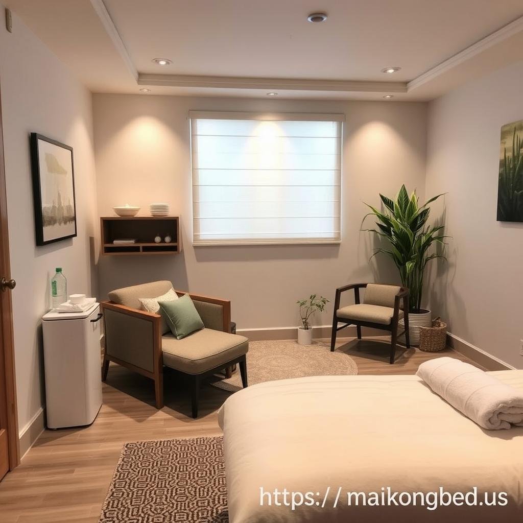 Post-infrared therapy hydration and relaxation area