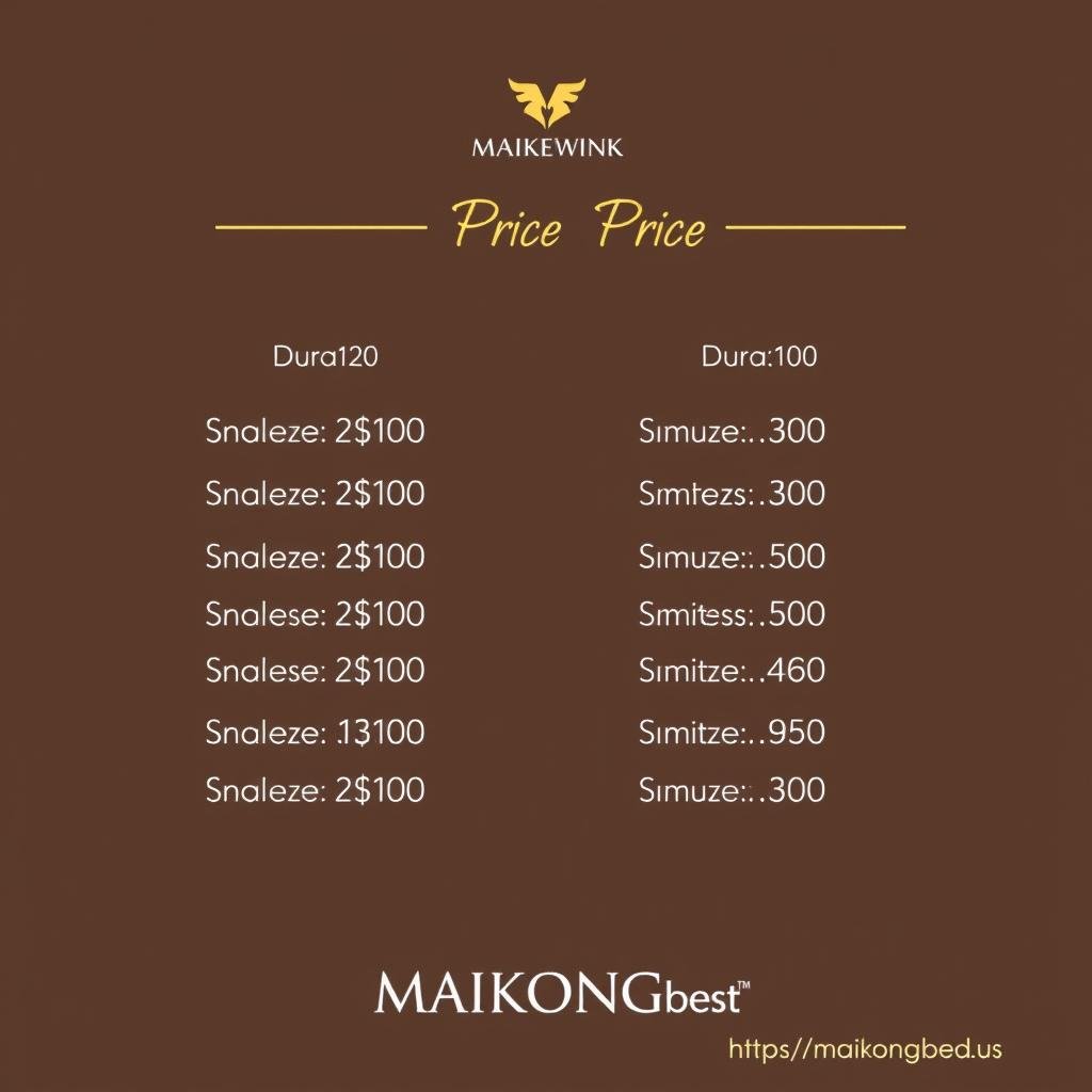 Price list for infrared bed therapy sessions of different durations