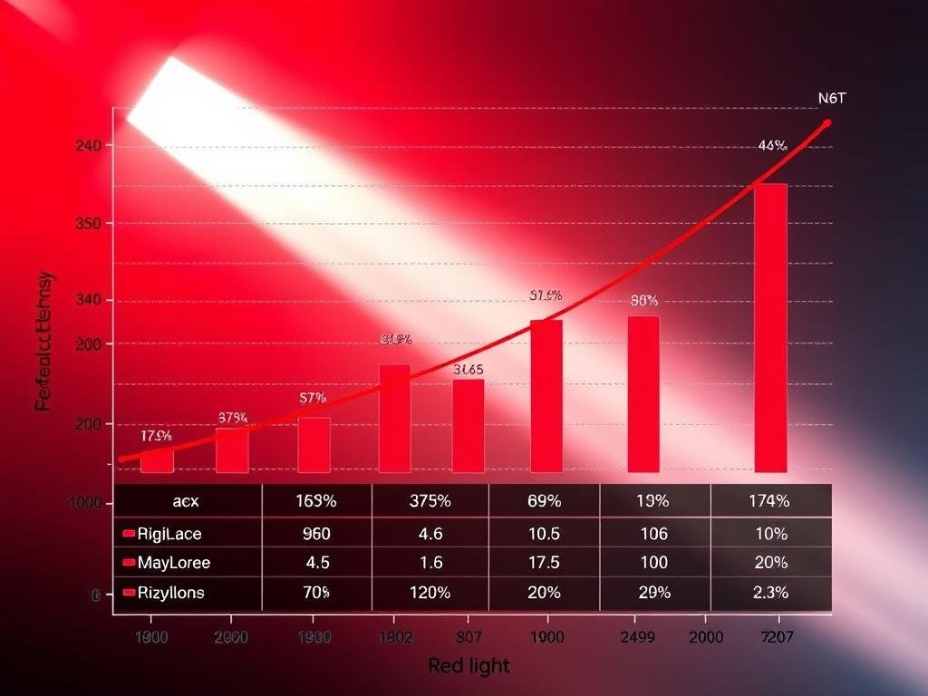 Scientific graph showing red light therapy effectiveness
