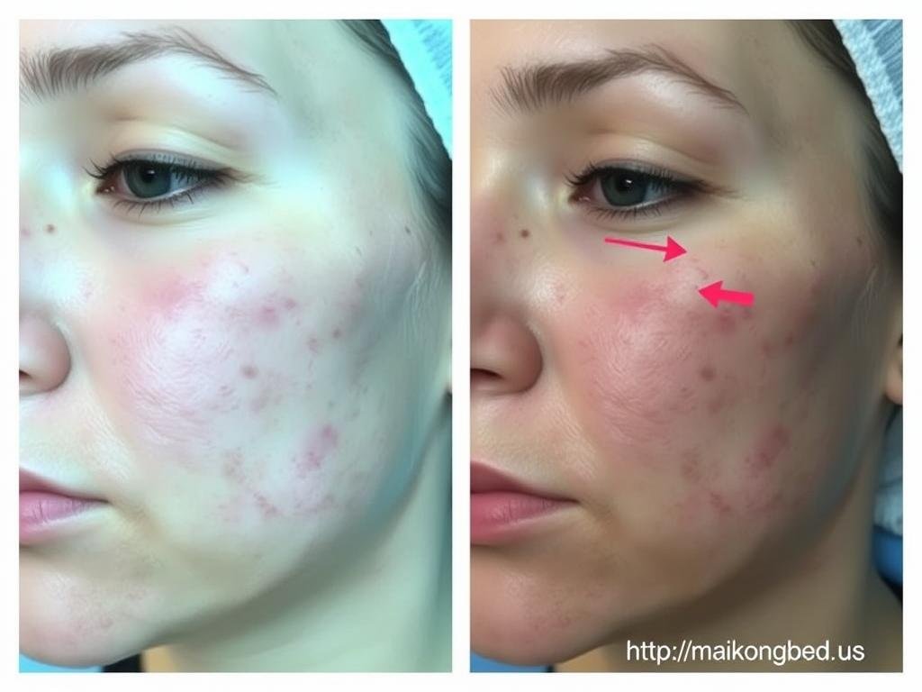 Acne treatment with red light therapy showing Red Light Bed Benefits