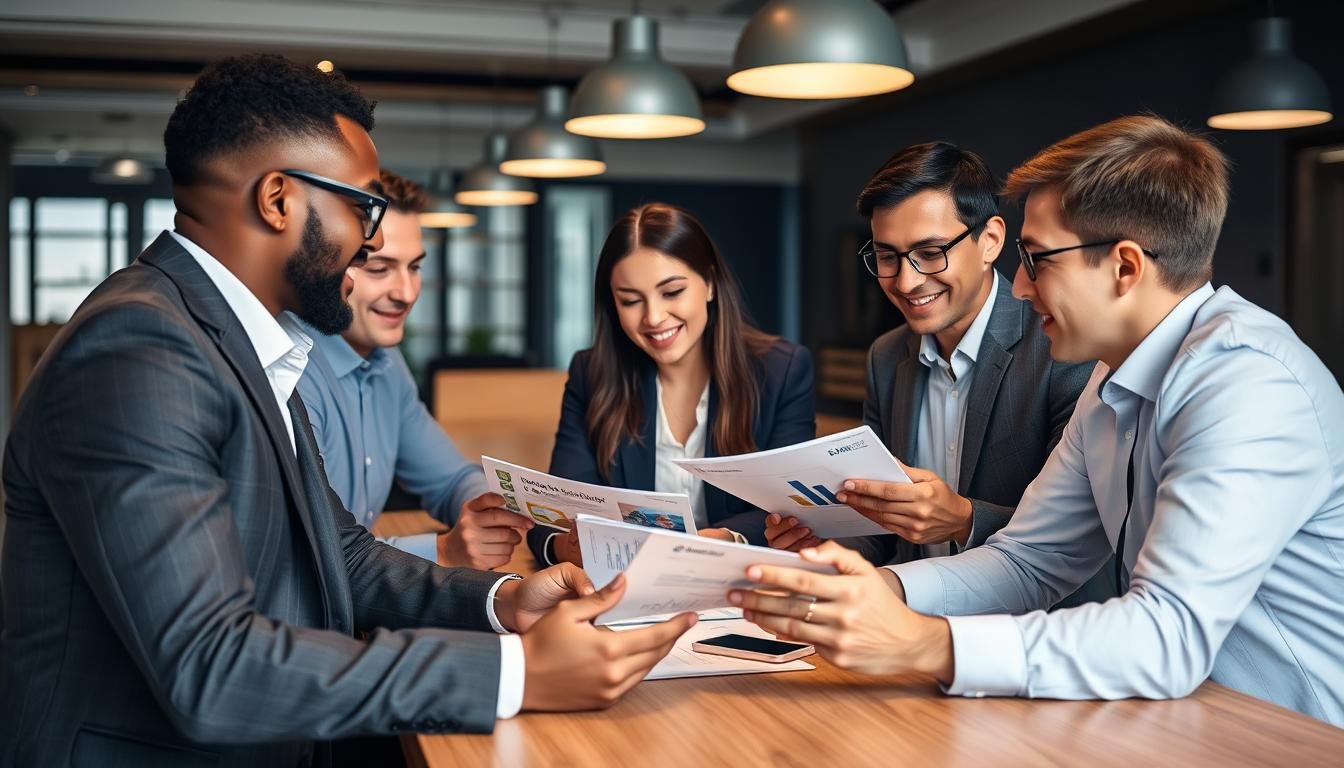 Business partners discussing MAIKONG distributor opportunities in a professional setting