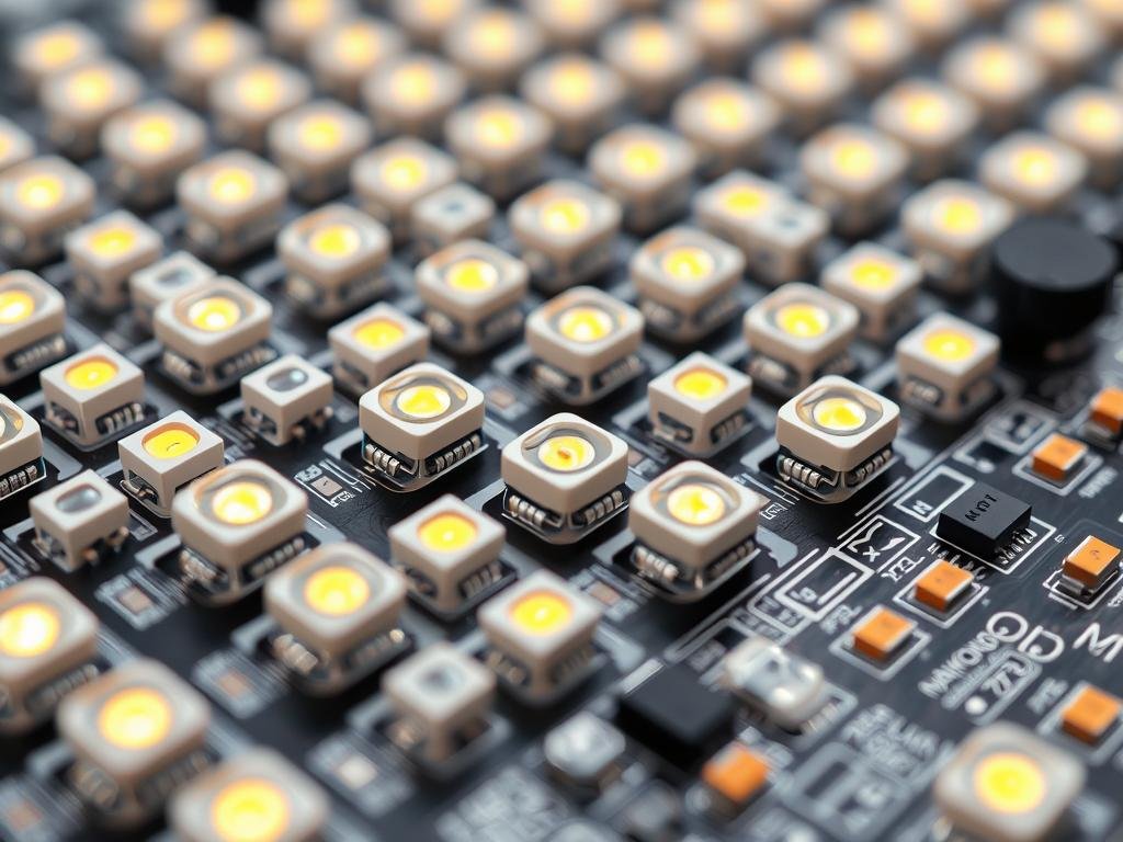 Close-up of MAIKONG's LED array showing precision engineering