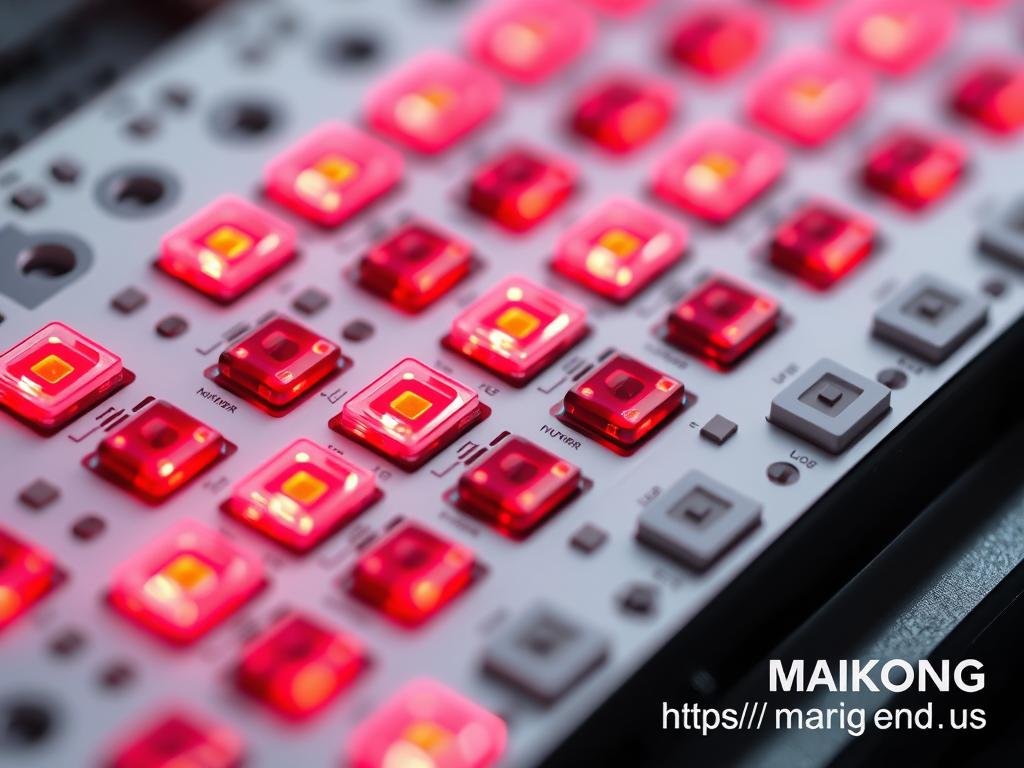 Close-up of MAIKONG's LED array showing the high-density arrangement