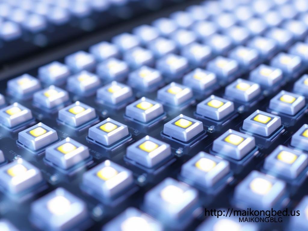 Close-up of MAIKONG's LED technology with lenses