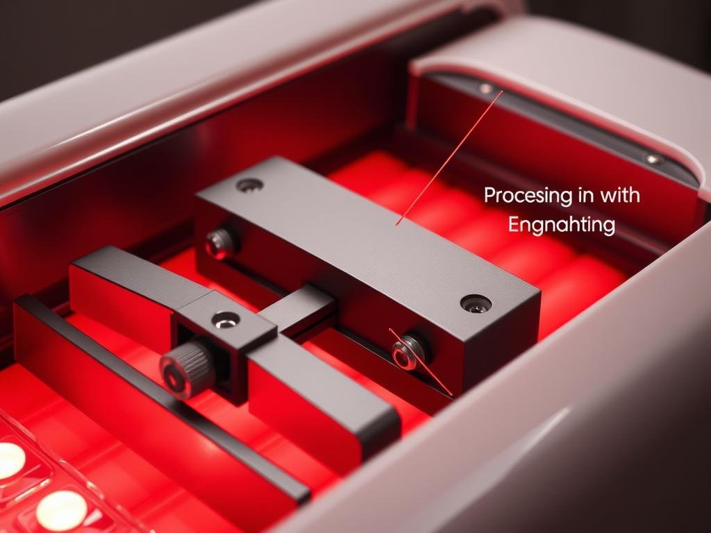 Close-up of high-quality construction details on a red light therapy bed