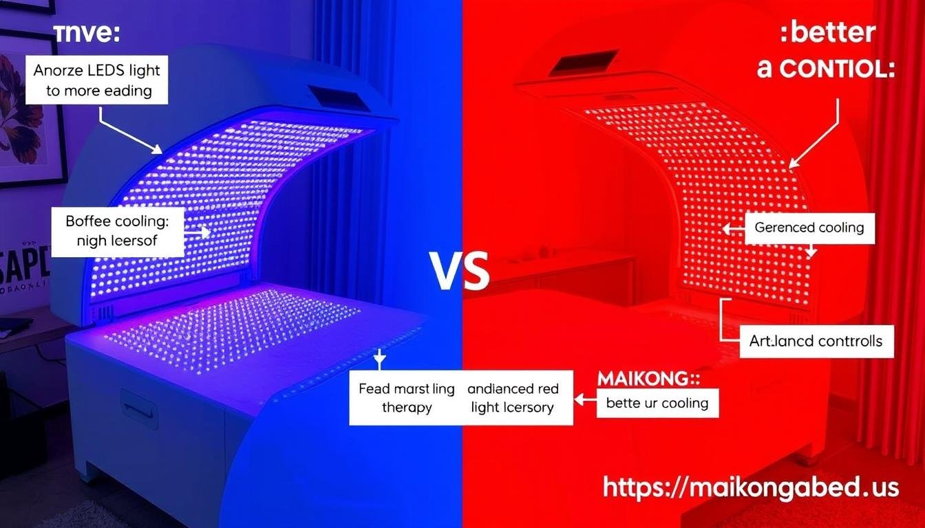 Comparison of MAIKONG red light therapy bed with competitor models