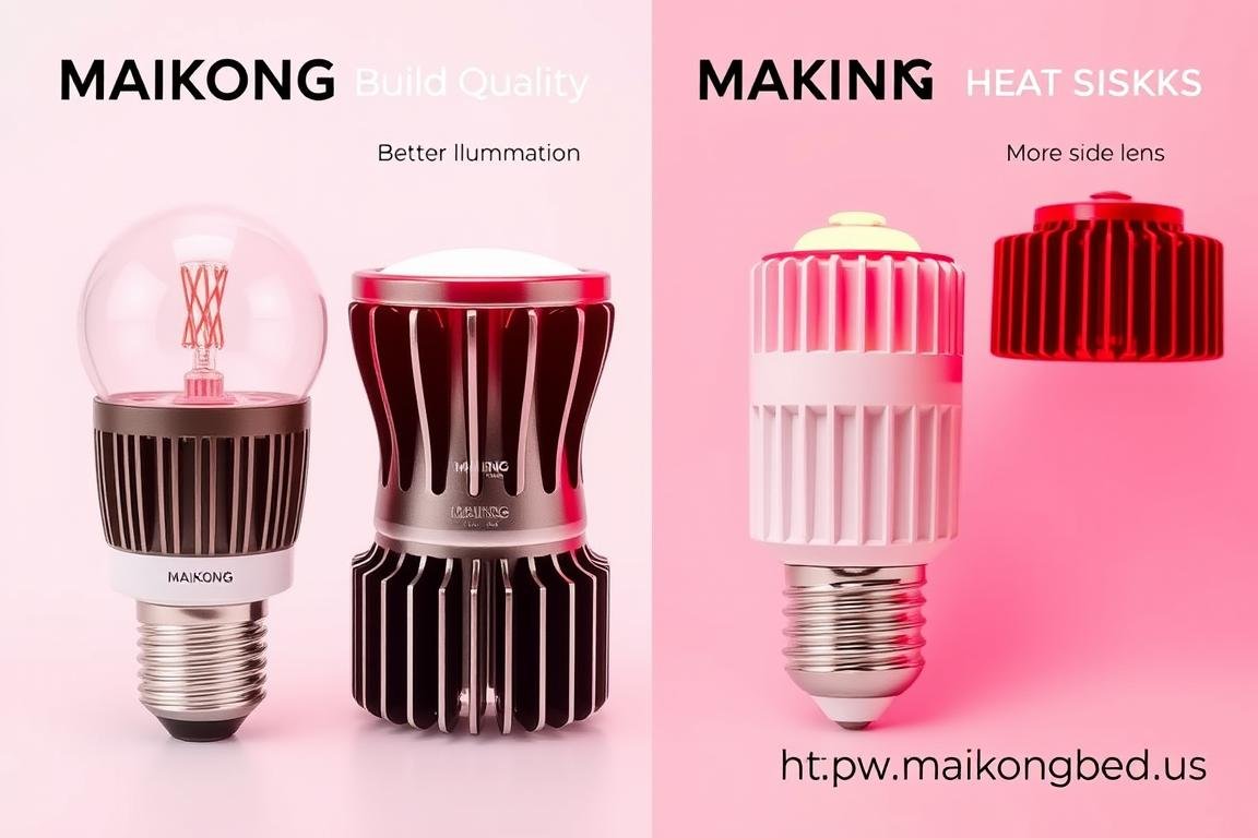 Comparison of MAIKONG red light therapy bulbs with competitors