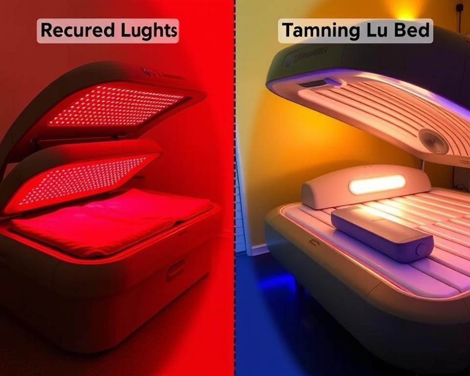 Comparison of red light therapy bed and tanning bed technology