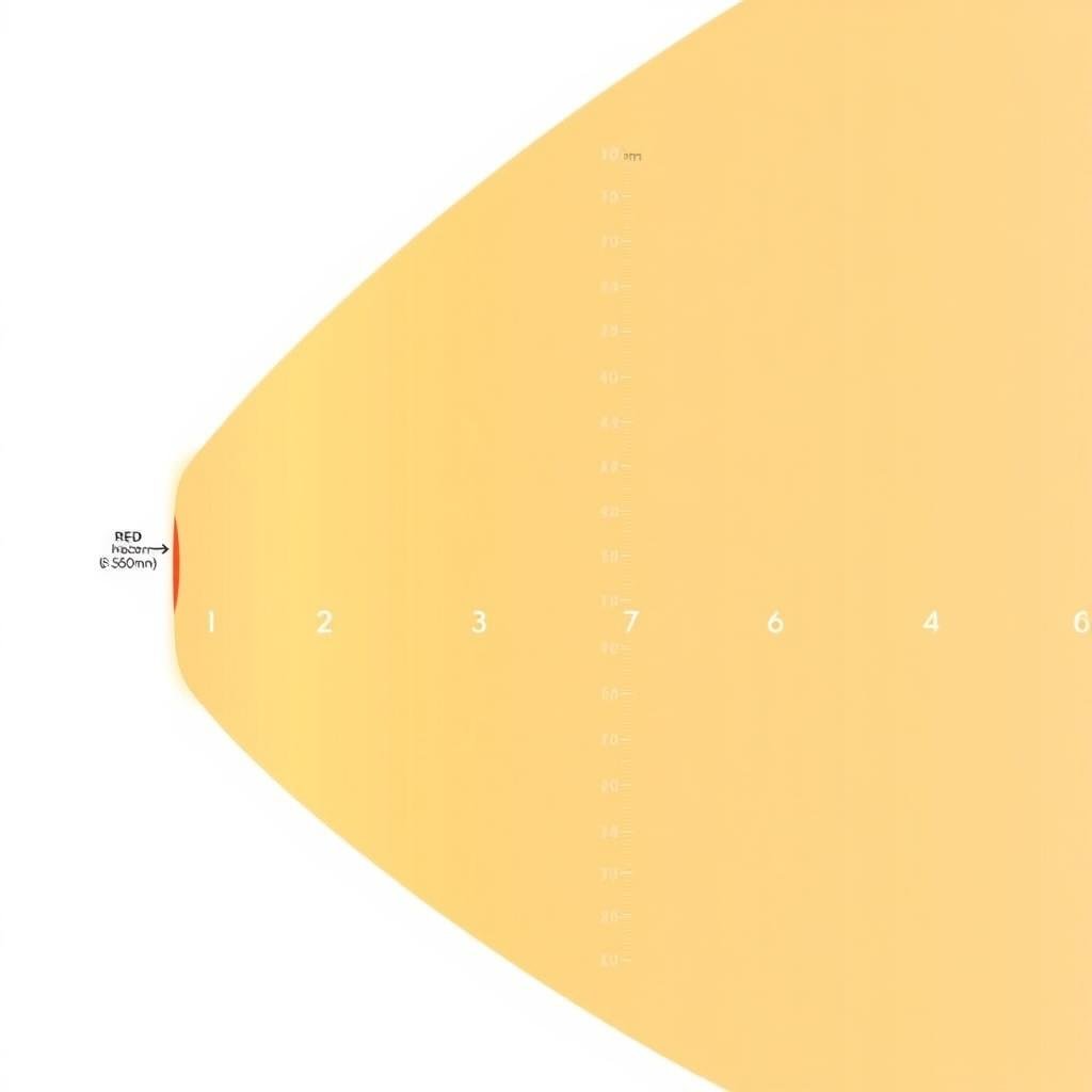 Diagram showing different wavelengths used in Red Light Therapy