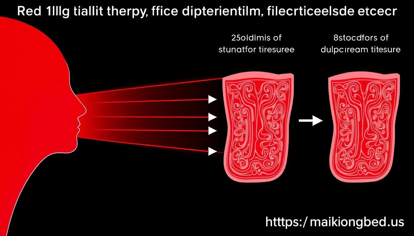 Diagram showing how collagen red light therapy penetrates skin layers