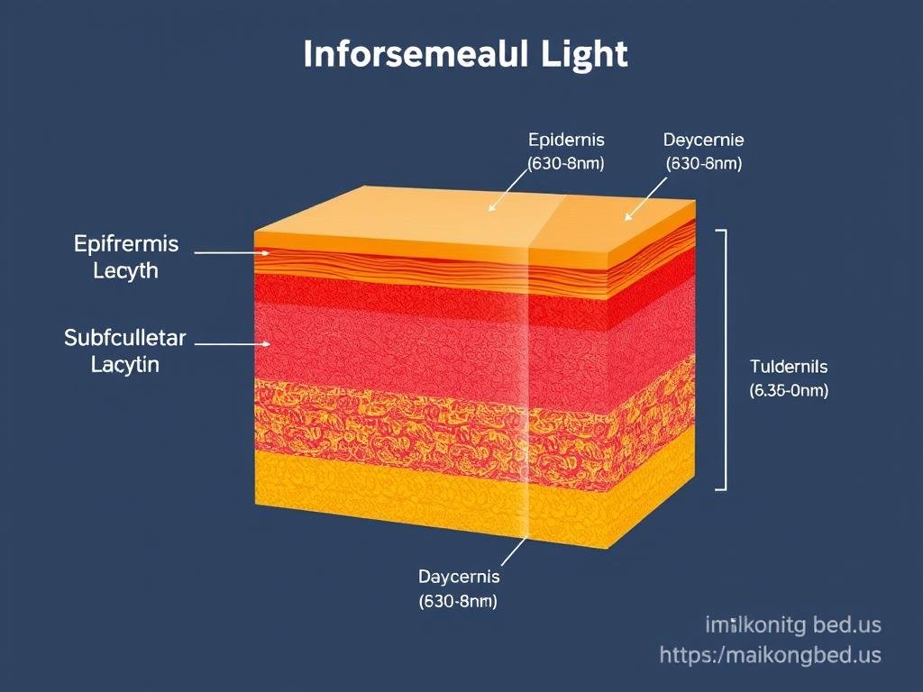 Diagram showing how infrared light penetrates skin layers to reach cells