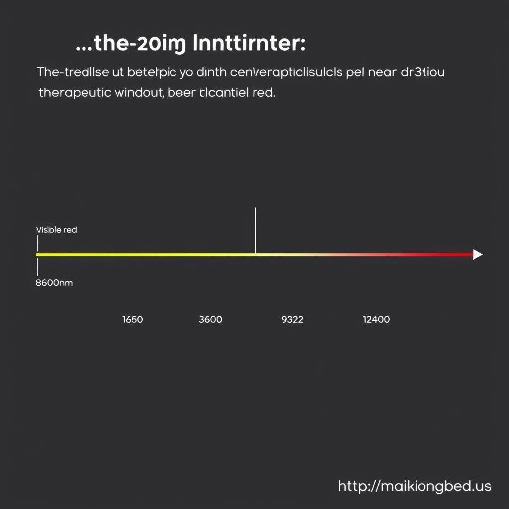 Diagram showing the therapeutic light spectrum for red light therapy