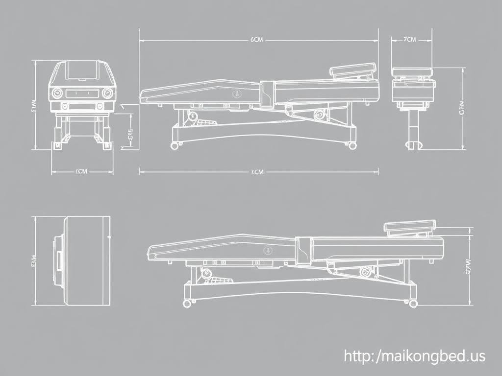 Dimensional diagram of MAIKONG red light therapy bed