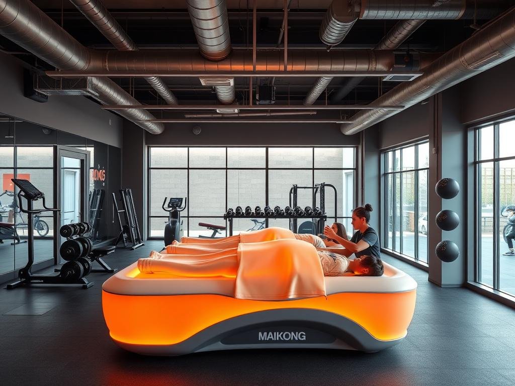 Fitness center with MAIKONG Infrared Bed for athletic recovery