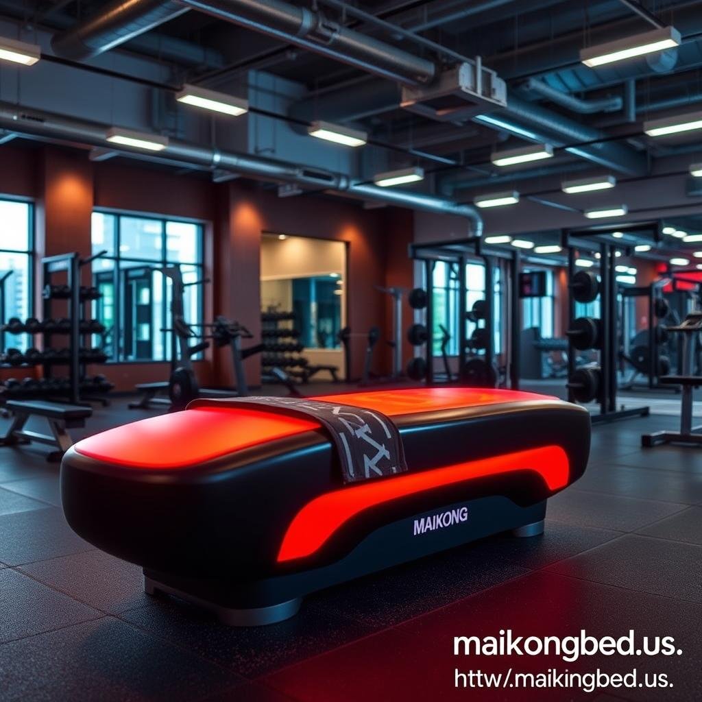 Fitness center with MAIKONG red light therapy bed