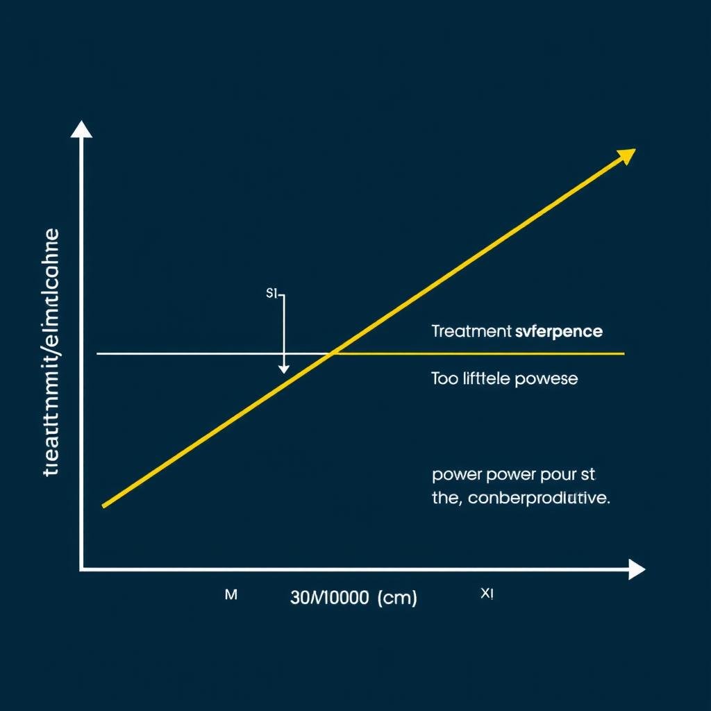 Graph showing the relationship between power density and treatment effectiveness
