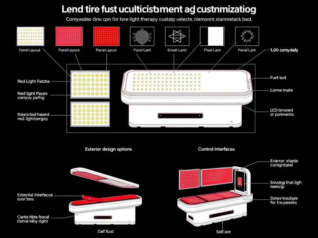 Hardware customization options for red light therapy beds
