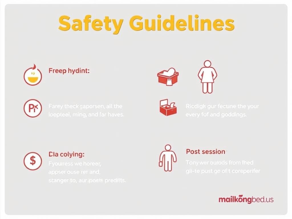 Infographic showing safety guidelines for infrared bed use