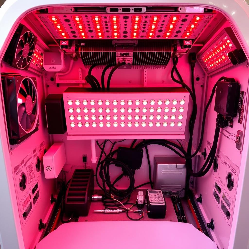 Interior components of a high-quality Red Light Therapy Bed