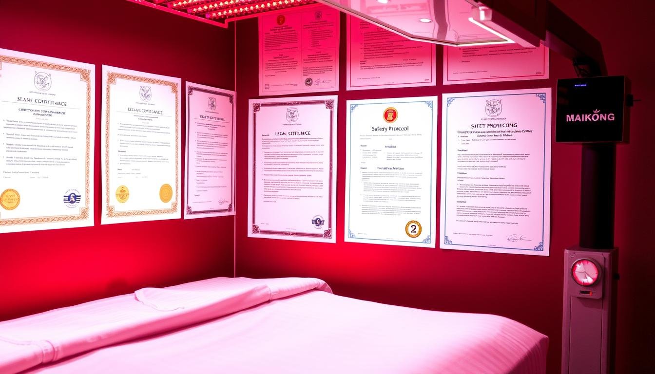Legal compliance documentation for red light therapy facility