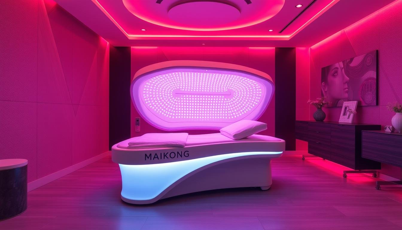 MAIKONG Red Light Therapy Bed in a premium wellness center