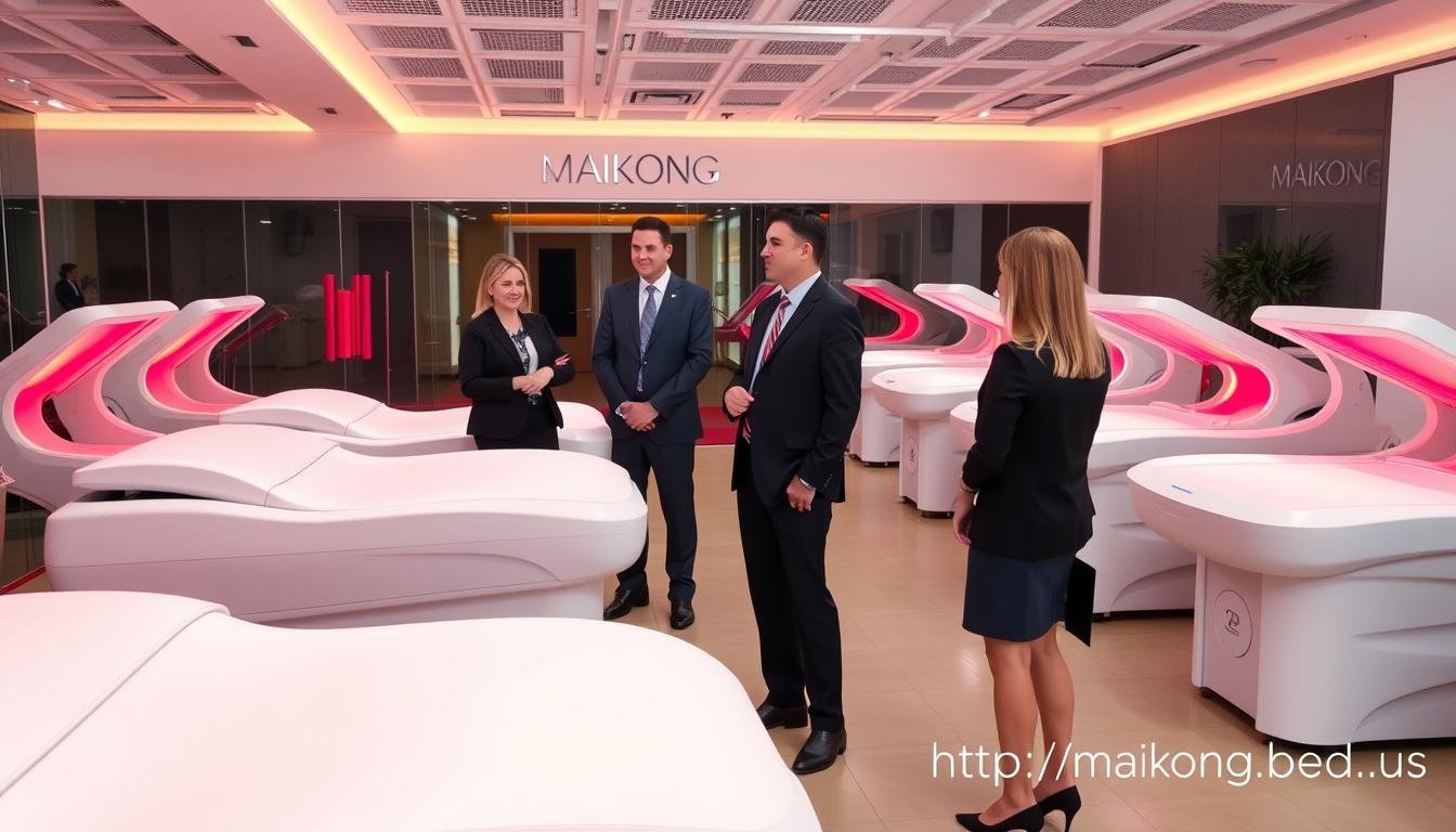 MAIKONG distributor meeting with potential clients in a showroom setting