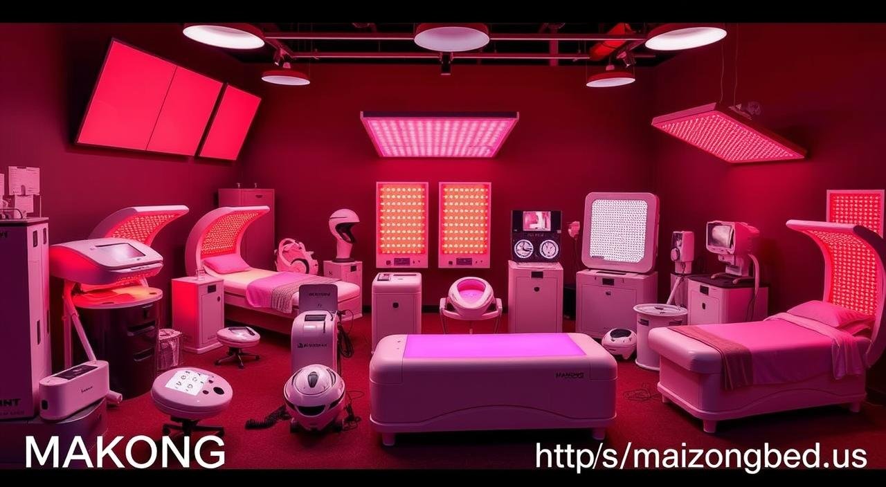 MAIKONG product lineup showing various red light therapy devices