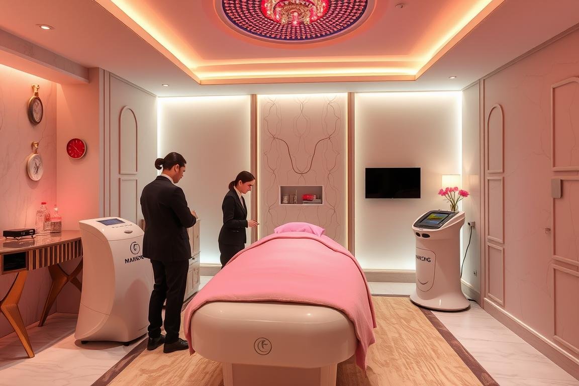 MAIKONG red light therapy bed installation in a luxury spa