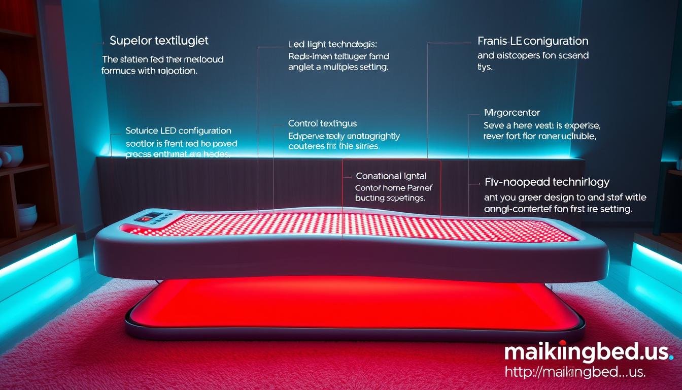 MAIKONG red light therapy bed showing advanced technology features