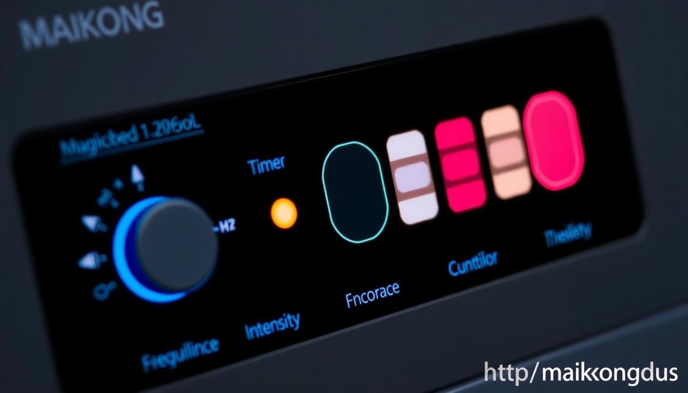 MAIKONG's advanced control panel showing frequency and intensity adjustments