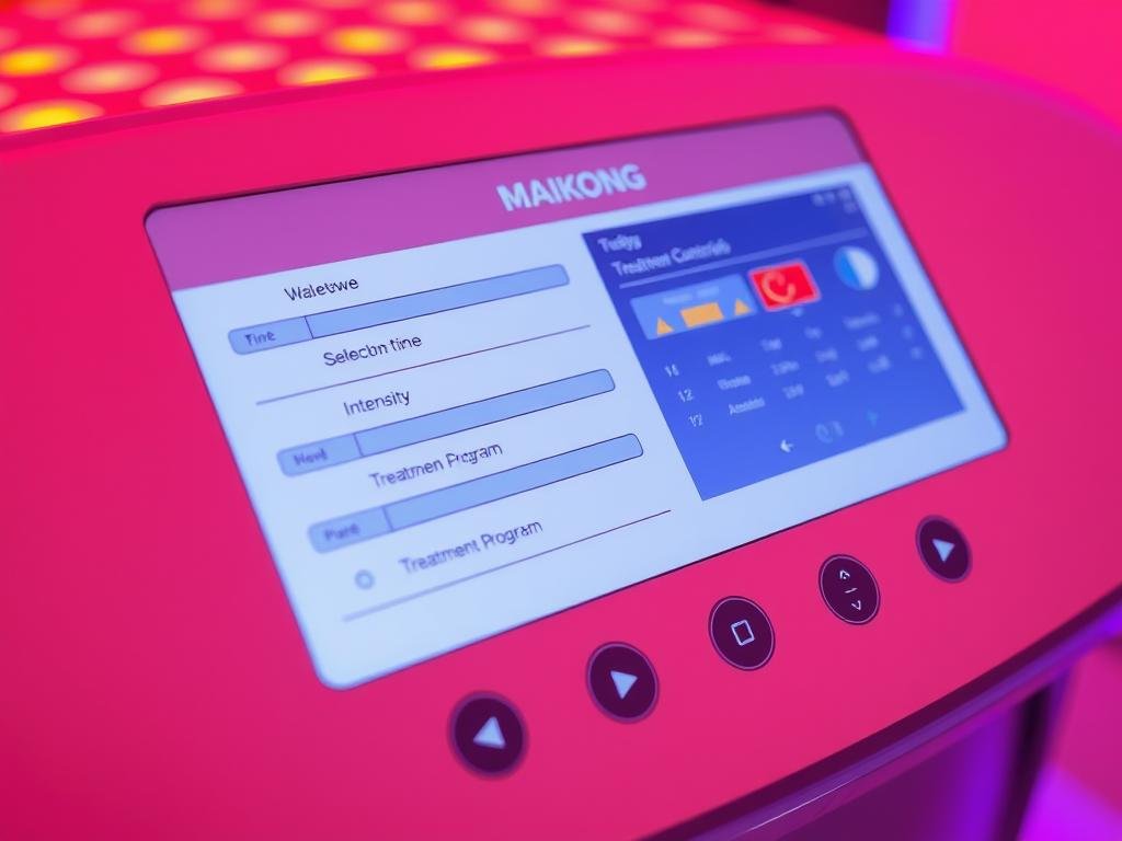 MAIKONG's control panel showing wavelength and intensity adjustment options MAIKONG's control panel showing wavelength and intensity adjustment options