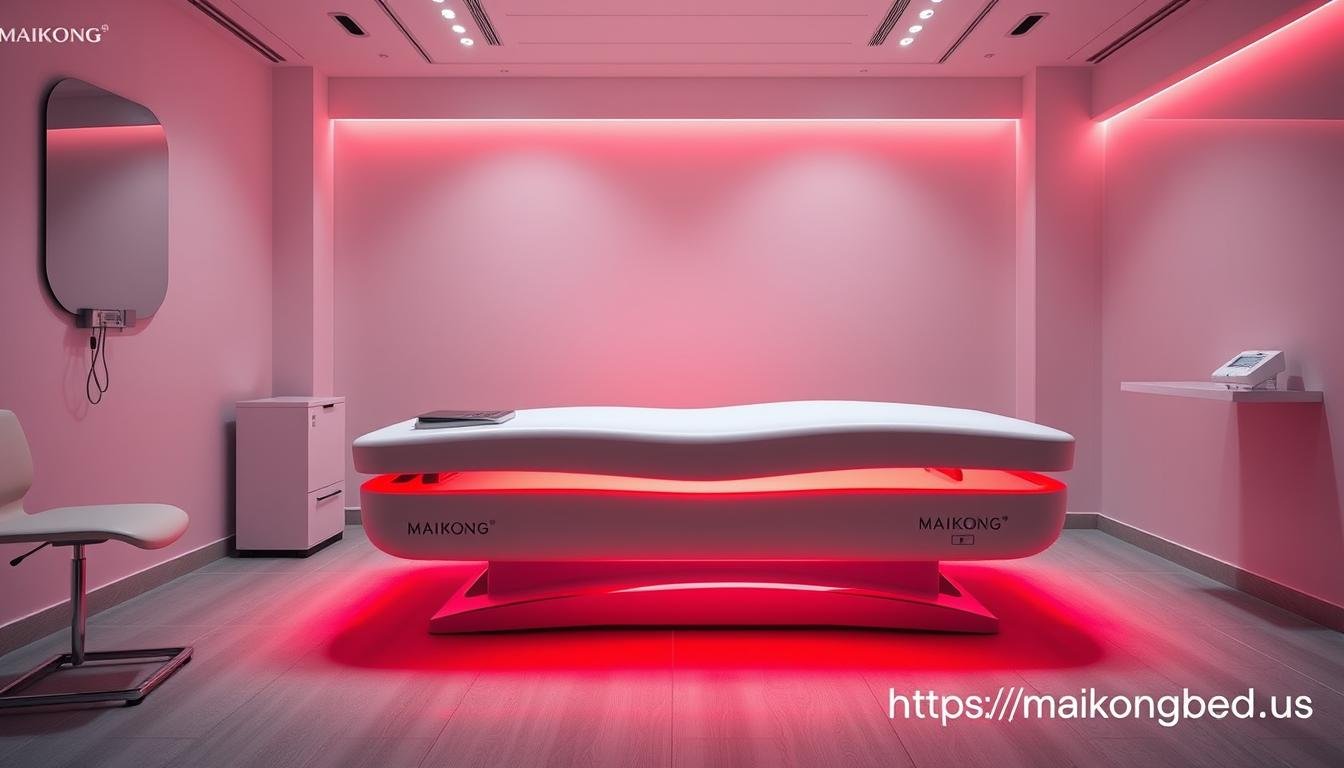 MAIKONG's flagship red light therapy bed model in a clinical setting