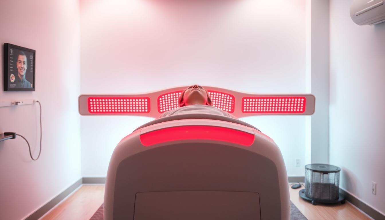 Modern red light therapy bed with person receiving treatment highlighting Red Light Therapy Bed Safety