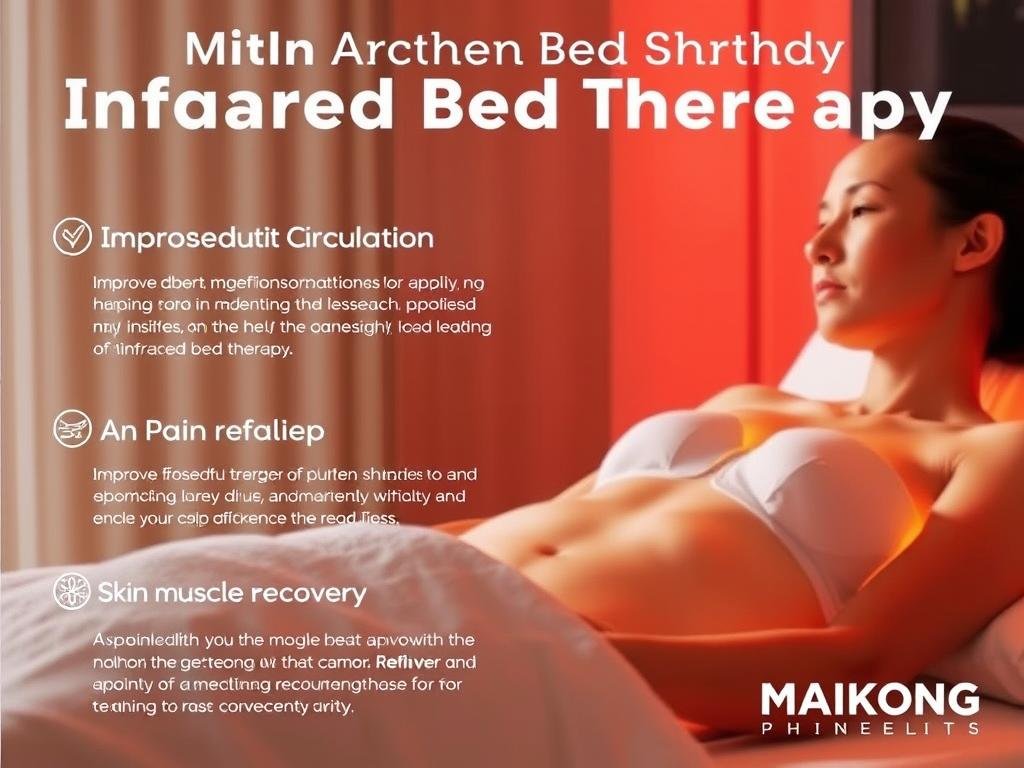 Multiple health benefits of infrared bed therapy illustrated
