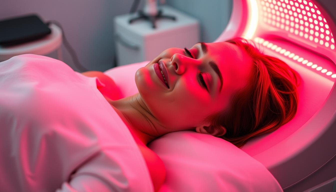 Person experiencing red light bed therapy for cognitive benefits